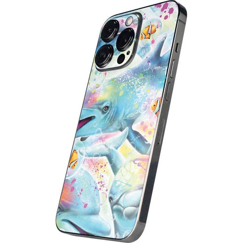 Pastel Dolphins by Sheena Pike iPhone 14 Pro Skin